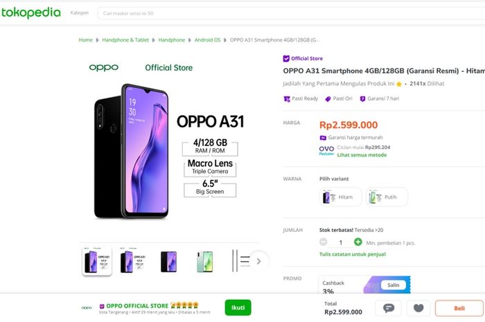 oppo a31 triple camera