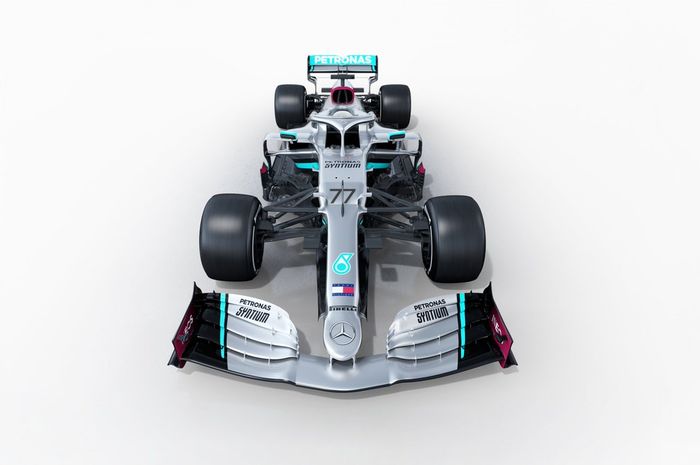 Mobil balap W11 yang akan digunakan tim Mercedes di Formula 1 2020.