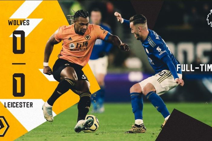 Hasil akhir pertandingan Wolves kontra Leicester City di pekan ke-26 Liga Inggris, Jumat (14/2/2020) atau Sabtu dini hari WIB.