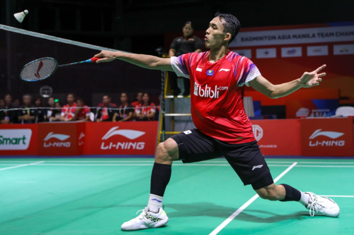 Pemain tunggal putra Indonesia, Jonatan Christie, saat beraksi dalam Kejuaraan Beregu Asia 2020 di Manila, Filipina, Minggu (16/2/2020).