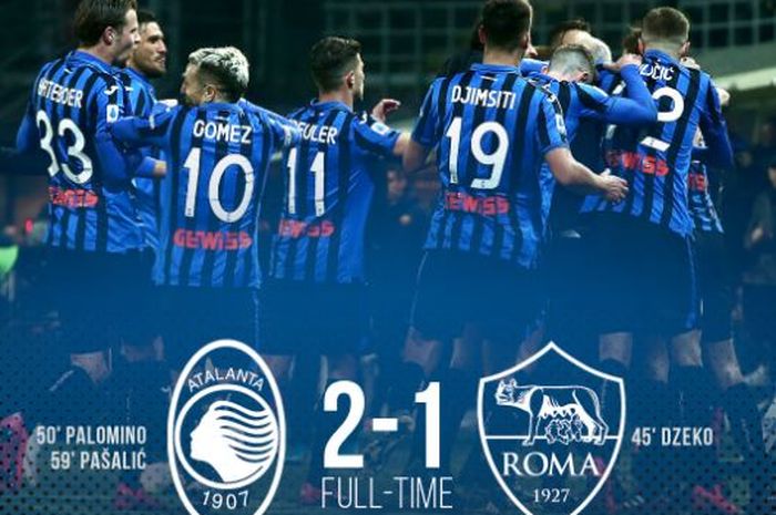 AS Roma dikalahkan tuan rumah Atalanta dengan skor 2-1 pada lanjutan Liga Italia Serie A di Stadion Gewiss, Bergamo, Ahad (16/2/2020).