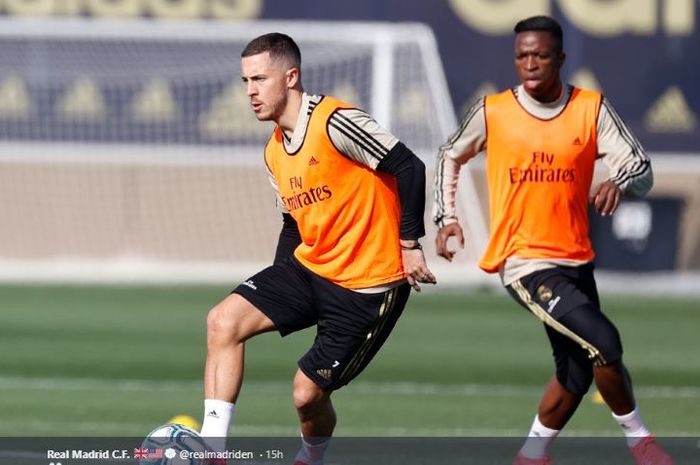 Pemain bintang Real Madrid, Eden Hazard, sudah kembali berlatih bersama skuad utama Los Blancos setelah menepi selama dua bulan lebih karena cedera engkel.