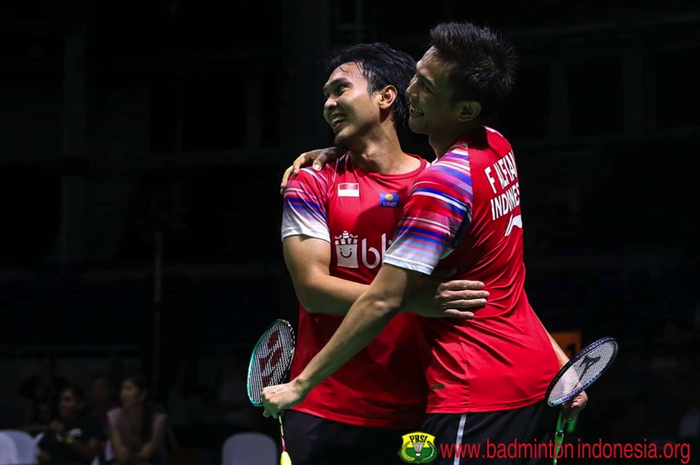 Mohammad Ahsan dan Fajar Alfian di Badminton Asia Team Championship 2020