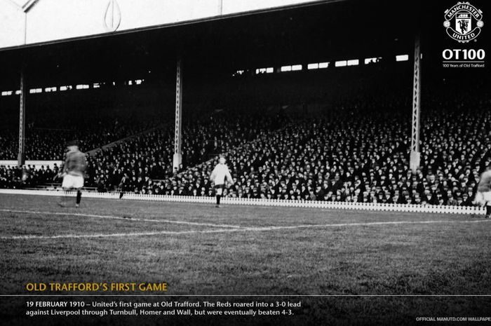 Liverpool mengalahkan Manchester United dengan skor 4-3 pada 19 Februari 1910 di Stadion Old Trafford yang baru dibangun.