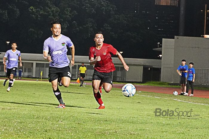 Uji coba timnas Indonesia vs Persita Tangerang di Stadion Madya, Senayan, Jumat (21/2/2020).