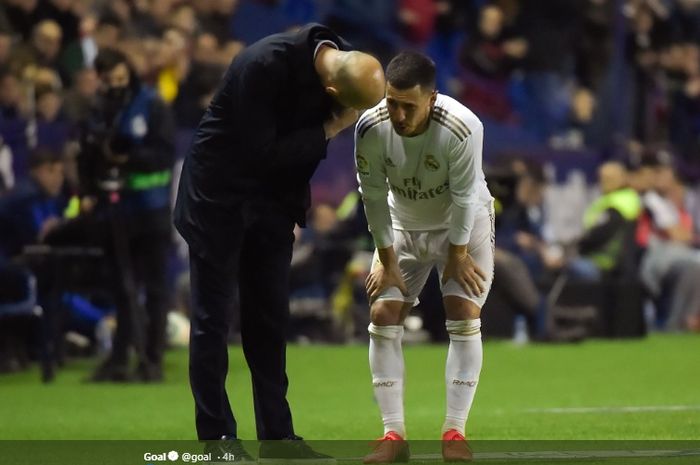 Eden Hazard kembali mengalami cedera ketika Real Madrid berhadapan dengan Levante (23/2/2020)