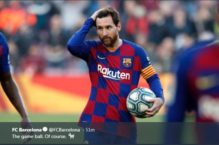 Megabintang Barcelona, Lionel Messi, dalamlaga kontra Eibar pada Sabtu (22/2/2020).