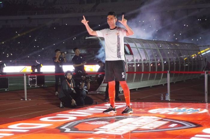 Otavio Dutra dalam peluncuran tim Persija Jakarta menjelang Liga 1 2020, Minggu (23/2/2020) di Stadion Utama Gelora Bung Karno, Jakarta.