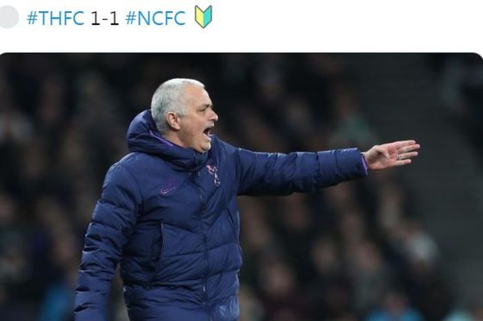 Ekspresi pelatih Tottenham Hotspur, Jose Mourinho, dalam laga 16 besar Piala FA kontra Norwich City di Tottenham Hotspur Stadium, Rabu (4/3/2020).