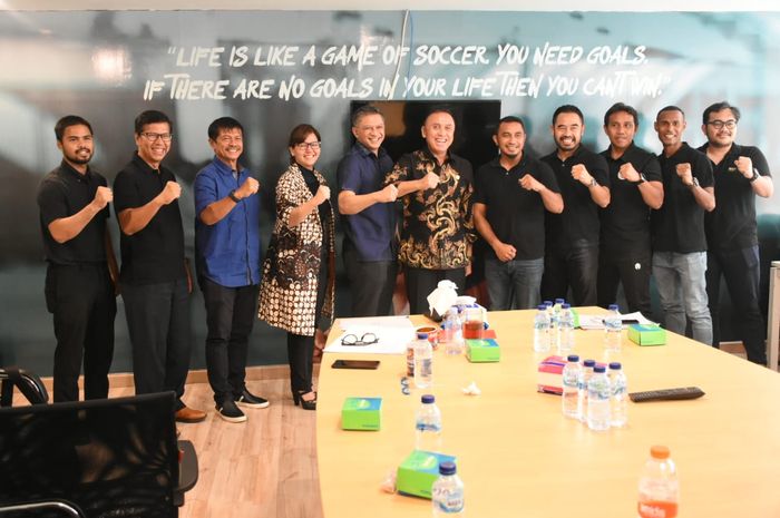 Asosiasi Pesepakbola Profesional Indonesia (APPI) saat melakukan pertemuan dengan PSSI di Kantor PSSI, Senayan, Jakarta Pusat, Selasa (10/3/2020)