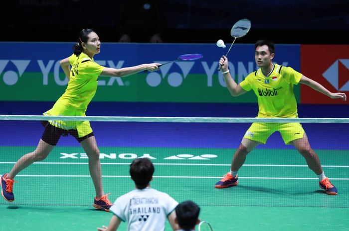 Aksi ganda campuran Indonesia, Hafiz Faizal/Gloria Emanuelle Widjaja pada babak perempat final All England Open 2020, Jumat (13/3/2020)