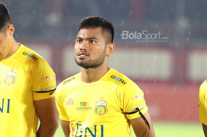 Pemain sayap Bhayangkara FC, Saddil Ramdani, ketika laga menghadapi Persija Jakarta di Stadion PTIK, Melawai, Jakarta Selatan (14/3/2020)