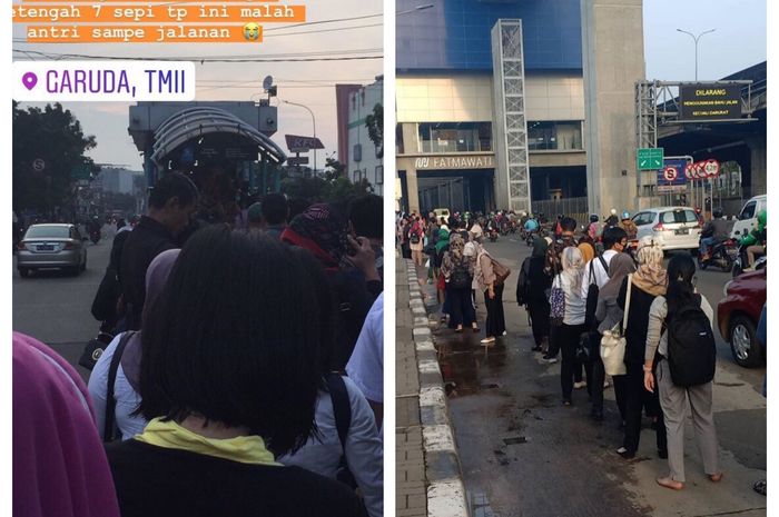 Transportasi Publik Dibatasi, Halte Transjakarta Langsung Membludak, Penumpang: Kalau Kaya Gini Makin Rentan Corona