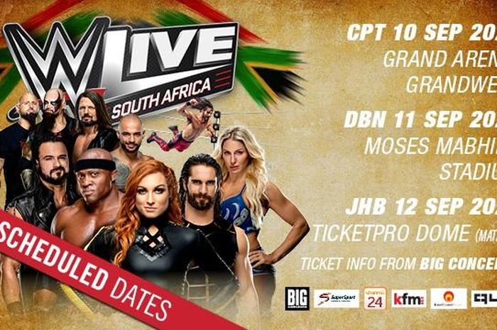 Jadwal baru WWE Live Event di Afrika Selatan.