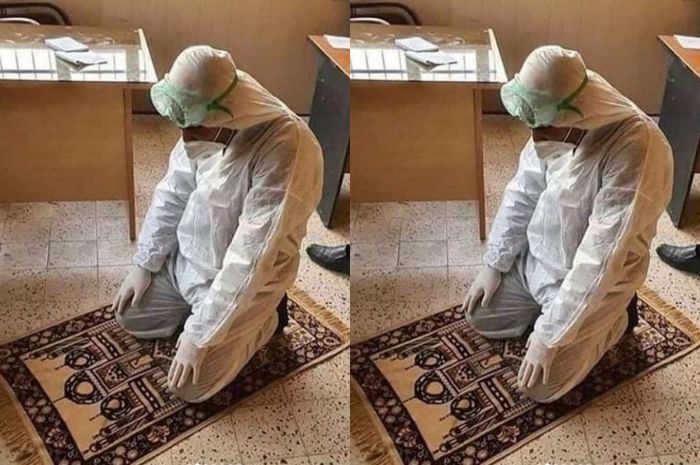iral Tenaga Medis Tak Lupa Ibadah di Tengah Tugas Lawan Corona, Salat Tetap Pakai APD