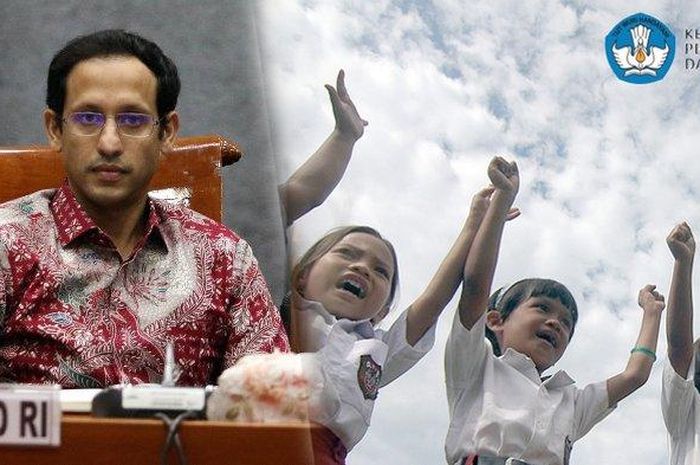 Hasil gambar untuk nadiem dan siswa