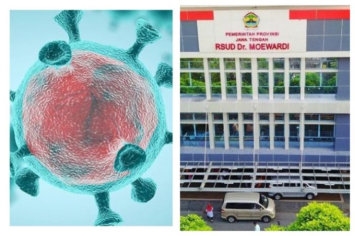 Ilustrasi virus corona dan RS dr. Moewardi.