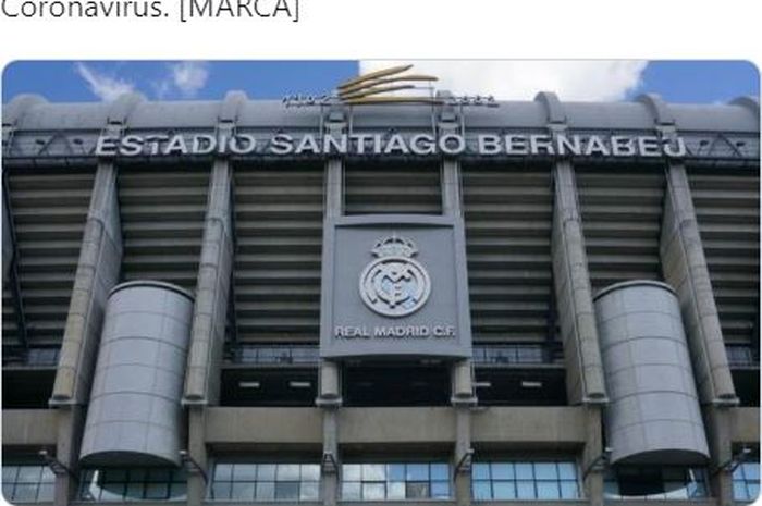 Markas klub Real Madrid, Stadion Santiago Bernabeu menjadi pusat bantuan untuk memerangi pandemi virus corona di Spanyol.
