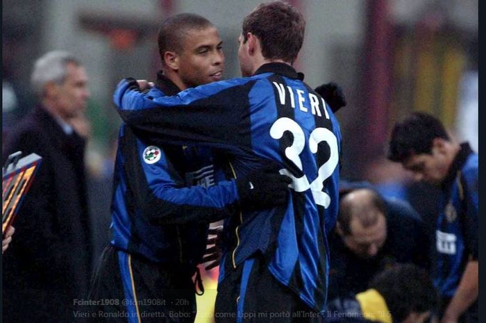 Ronaldo dan Christian Vieri saat membela Inter Milan.