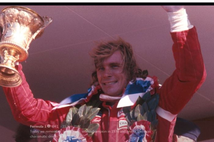 James Hunt saat menjuarai ajang Formula 1 1976.