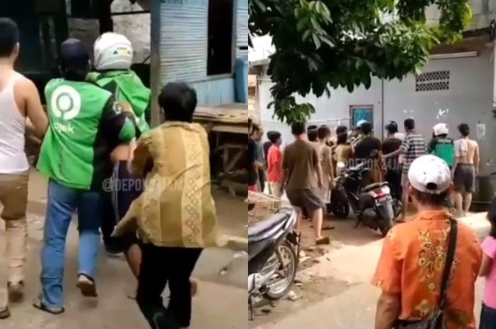 Cuplikan video viral maling terjebak