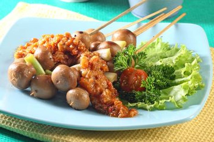 Healthy and tasty Sate Jamur Bumbu Rujak