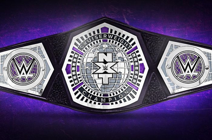 Tampilan gelar NXT Cruiserwight Champion yang akan diperebutkan pada turnamen NXT Cruiserwight Champion .