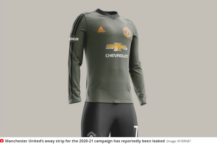 Penampakan jersey tandang Manchester United musim 2020-2021 yang bocor ke publik.