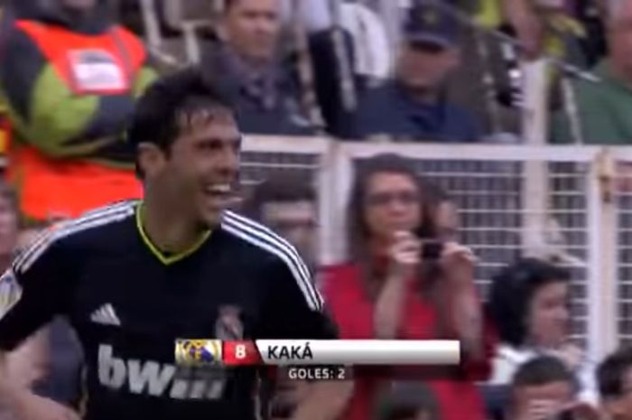 Kaka tampil gemilang dalam kemenangan 6-3 Real Madrid atas Valencia di Liga Spanyol, 23 April 2011.