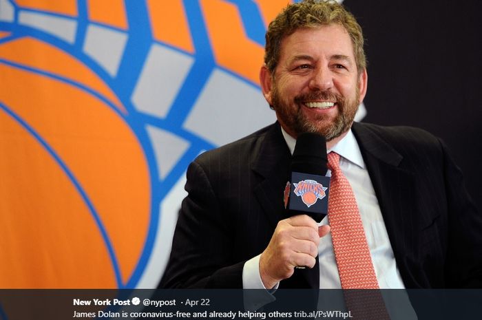 Pemilik klub basket NBA New York Knicks, James Dolan, dinyatakan sembuh dari covid-19. 