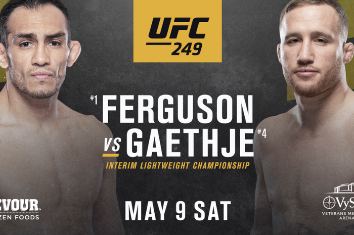 Poster Tony Ferguson vs Justin Gaethje pada Sabtu (9/5/2020). 