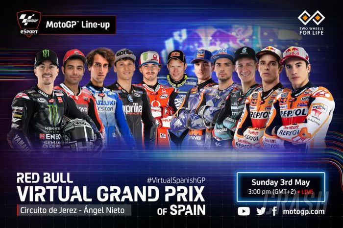 Peserta balapan MotoGP Virtual ke-3 Spanyol.