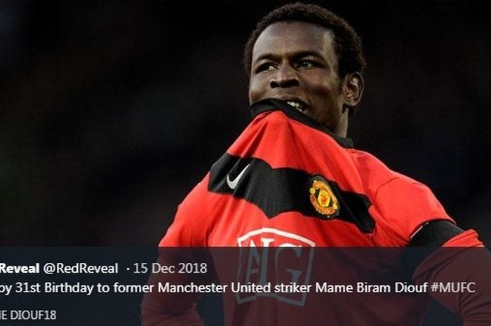 Mame Biram Diouf saat membela Manchester United.