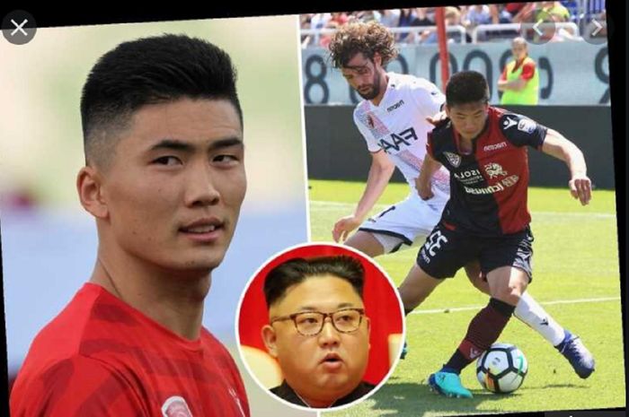 Eks striker Juventus Han Kwang-song tak berani melanggar aturan yang telah ditetapkan Pemimpin Tertinggi Korea Utara Kim Jong-un (insert), sehingga kini harus bermain di klub Qatar, Al-Duhail.