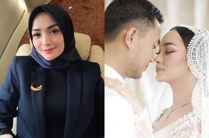 Sirajuddin Mahmud saat menikahi Zaskia Gotik. (kiri) Imel Putri Cahyati, mantan istri Sirajuddin. (Instagram @zaskia_gotix dan @imelpc)