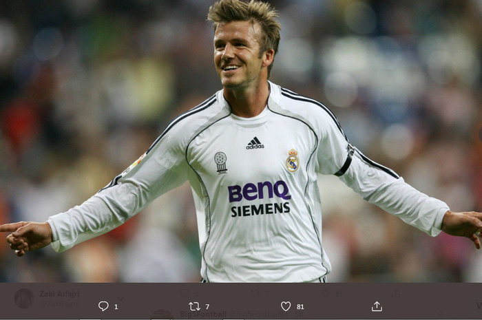 David Beckham saat masih membela Real Madrid.