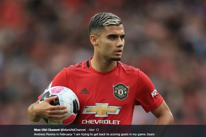 Gelandang serang milik Manchester United asal Brasil, Andreas Pereira.