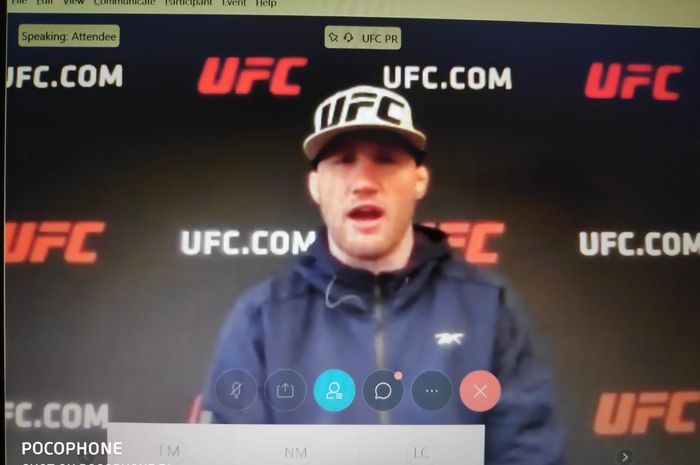 Justin Gaethje berbicara kepada media dalam acara UFC 249 Virtual Media Day, Kamis (7/5/2020).