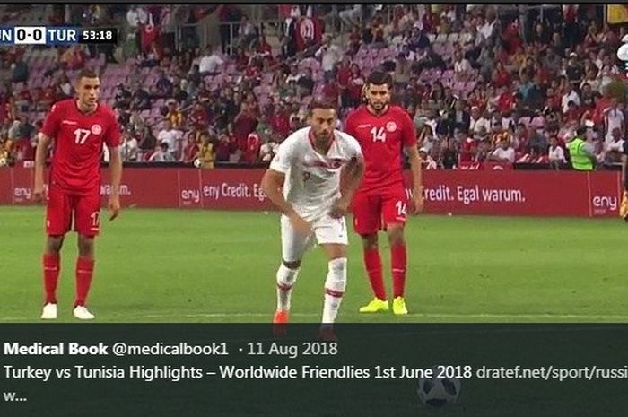 Laga Turkiversus Tunisia pada 1 Juni 2018.