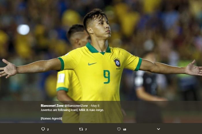 Wonderkid asal Brasil yang saat ini diincar oleh Juventus, Kaio Jorge.