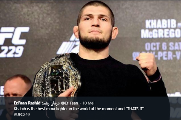 Petarung UFC asal Rusia, Khabib Nurmagomedov, masih jadi petarung terbaik menurut daftar ranking legenda Chael Sonnen.