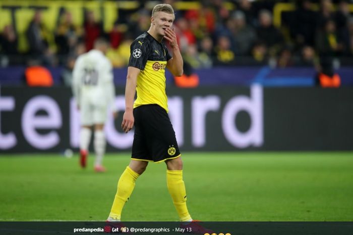 Penyerang Borussia Dortmund, Erling Haaland, menjadi incaran Real Madrid.