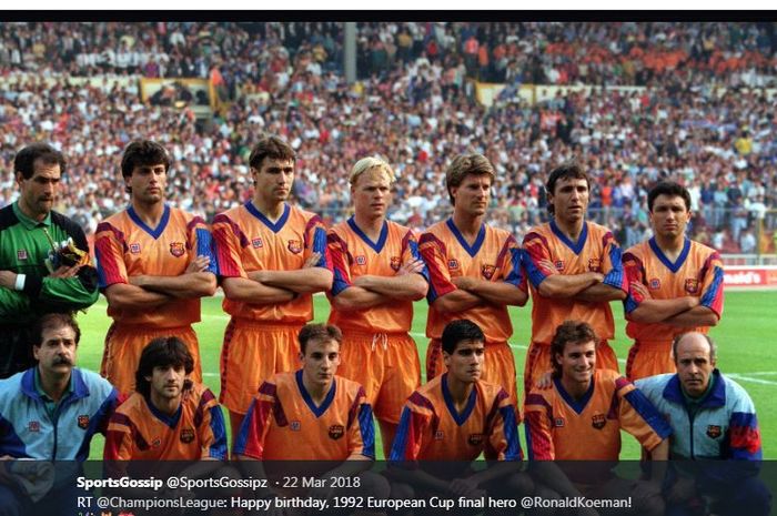 Skuad Barcelona saat menjuarai Liga Champions 1991-1992 kontra Sampdoria di final.
