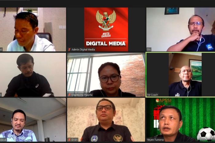 Rapat virtual antara PSSI dengan APSSI pada Selasa (26/5/2020).