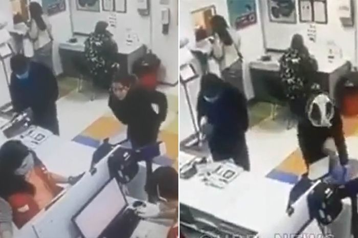 Seorang wanita, yang diketahui sebagai ibu dengan dua anak, tanpa basa-basi membuka celana dalamnya untuk digunakan sebagai masker.