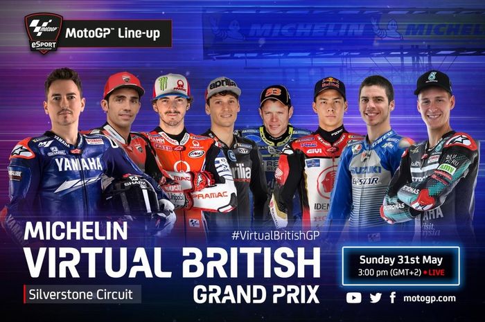 Poster balapan MotoGP virtual kelima pada Minggu (31/5/2020). Balapan bisa disaksikan melalui link live streaming.