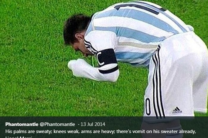 Lionel Messi muntah saat membela timnas Argentina dalam duel kontra Bolivia di Estadio Hernando Siles.