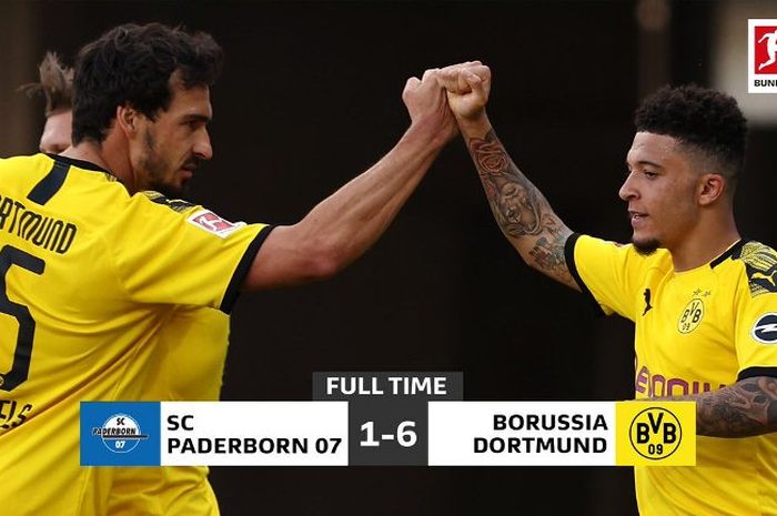 Laga Borussia Dortmund vs Paderborn pada pekan ke-29 Bundesliga 2019-2020.