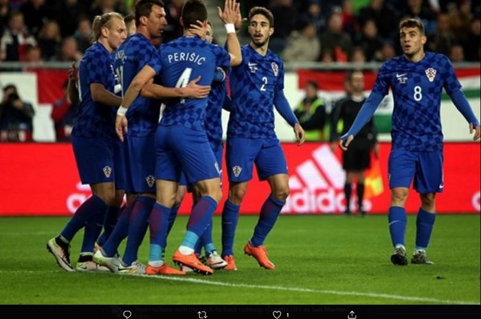 Para pemain timnas Kroasia ketika melakoni laga Kualifikasi Euro 2020.