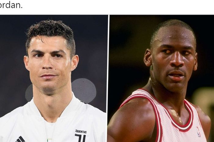 Cristiano Ronaldo (kiri) layak disejajarkan dengan Michael Jordan (kanan) karena memiliki satu kesamaan.